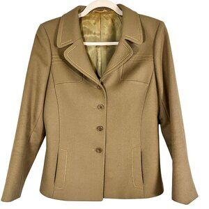 Vintage Reine Schurwolle Wool Jacket 40 Tan Neutral Minimalist Classic Old Money